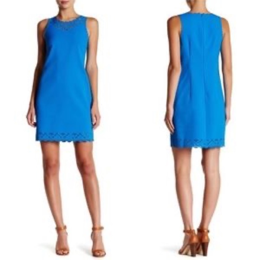 J. Crew Laser Cut Scalloped Cobalt Sleeveless Scalloped Dress (Sz 0)